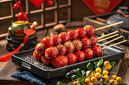 春节小吃冰糖葫芦摄影图