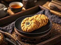 中华传统点心桃酥摄影图