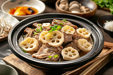 一盘莲藕排骨汤