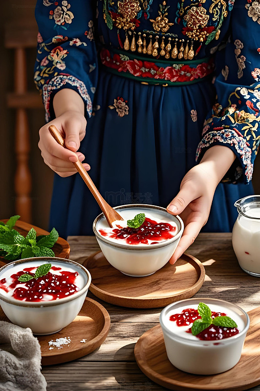 酸奶美味小吃摄影图