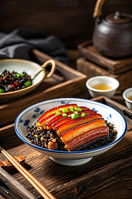 梅干菜扣肉美食静物摄影图