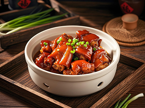 红烧猪蹄美食摄影图