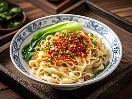 陕西面食油泼面摄影图
