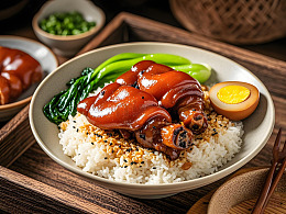 猪脚饭美食摄影图