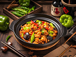 黄焖鸡砂锅美食摄影