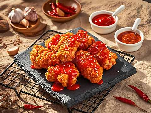 韩式美味炸鸡摄影图
