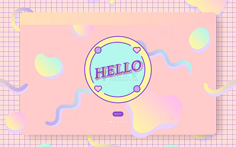 粉红格子中的俏皮HELLO