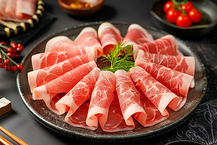 特写新鲜牛肉卷