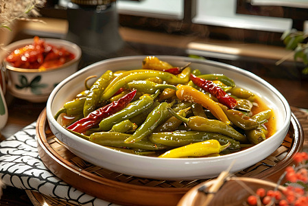 一盘泡椒美食特写