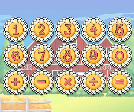 田园数学花朵拼贴画