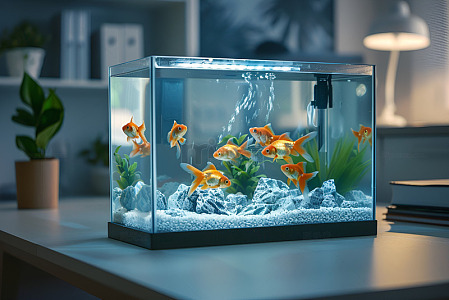 放在桌面的鱼缸
