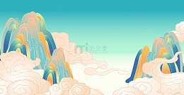宁静天空与古朴山峰