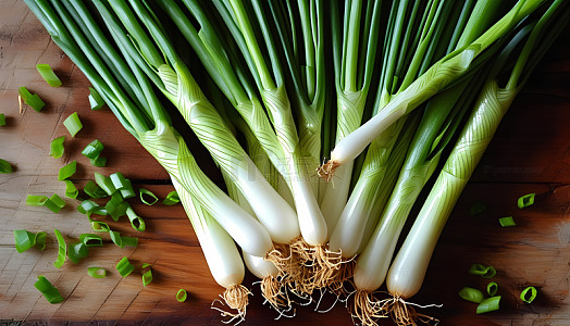 大葱白色绿色