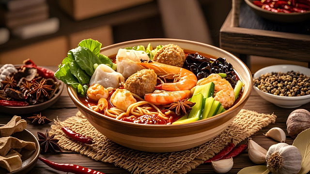 鱼丸与大虾的鲜香炖煮佳肴