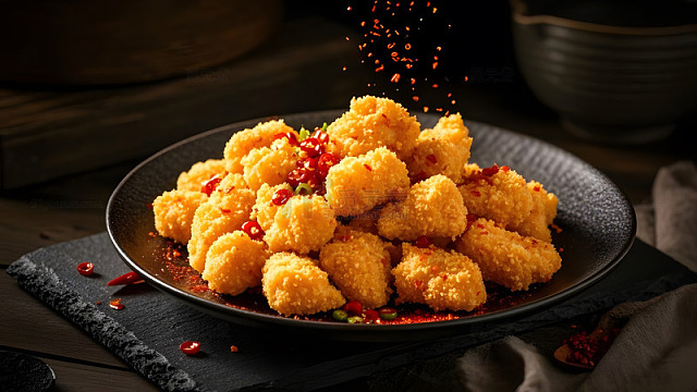 金黄诱人炸鸡块聚会零食首选