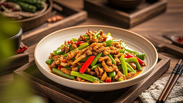 青椒炒制的经典小炒肉色香味俱佳