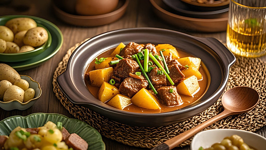 土豆炖牛腩的中式传统经典美食