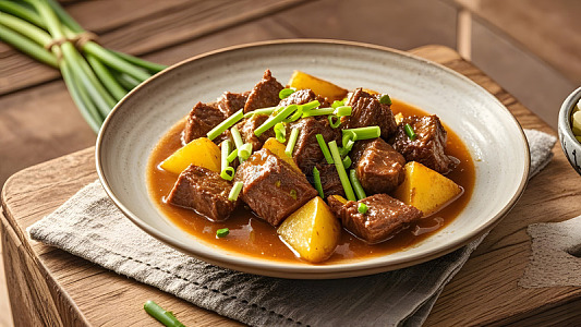 家庭风味土豆炖牛腩的暖心佳肴