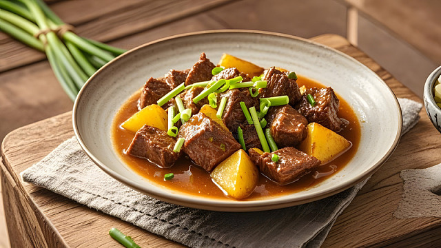 家庭风味土豆炖牛腩的暖心佳肴
