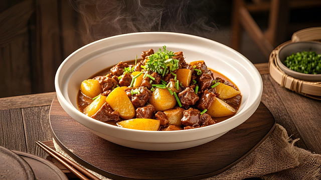 家常土豆炖牛腩的温馨味道和经典搭配