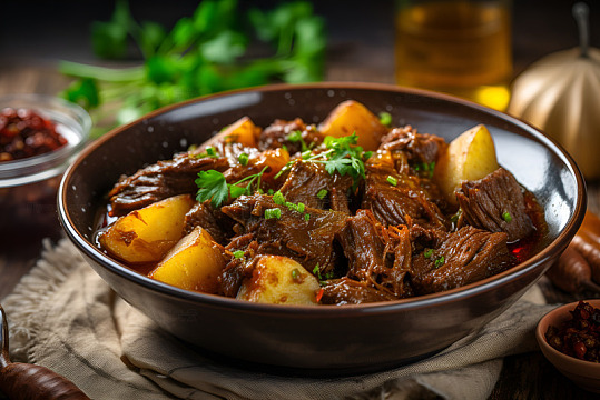 美味的一盘土豆炖牛肉