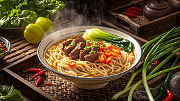 经典中式红烧牛肉面热气腾腾诱人美味