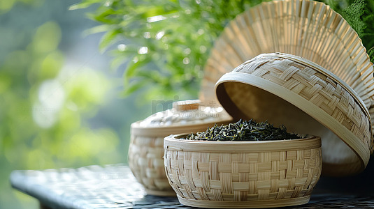 茶叶编织竹盒