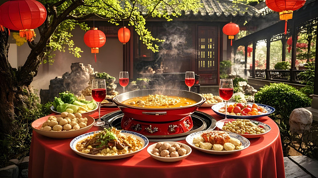 温馨的春节家庭聚餐