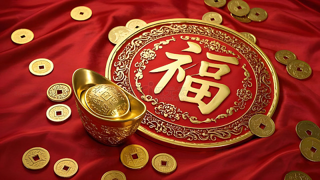 红包与金元宝象征富贵
