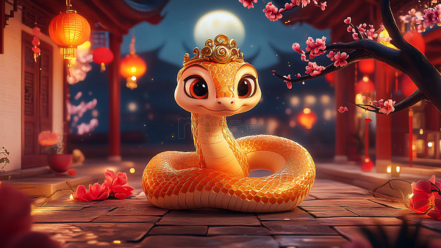 春节生肖蛇年形象