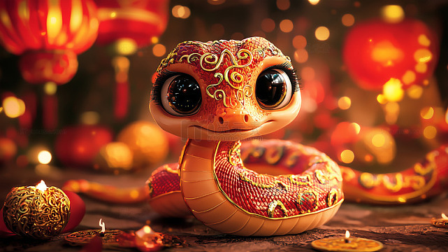 生肖蛇年春节形象