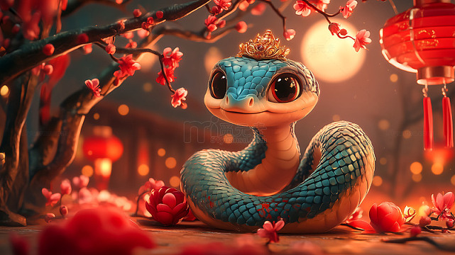 生肖形象春节蛇年