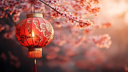 灯笼与花卉装饰的结合