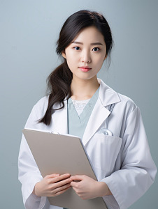 抱着文件夹的女医生