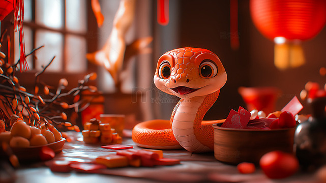 春节可爱蛇年