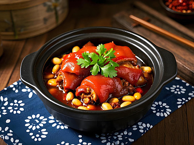 美食摄影之砂锅猪蹄煲
