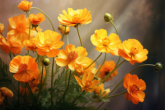 黄色的小野菊花