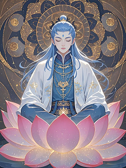 敦煌壁画风格卡通敖丙人物素材