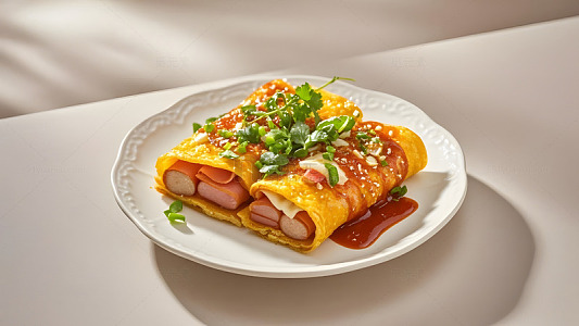 美味烤冷面美食
