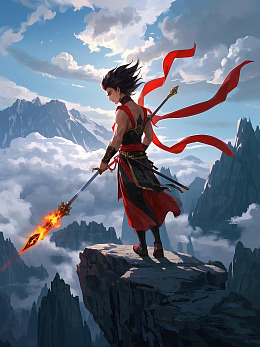 哪吒国风插画人物背景