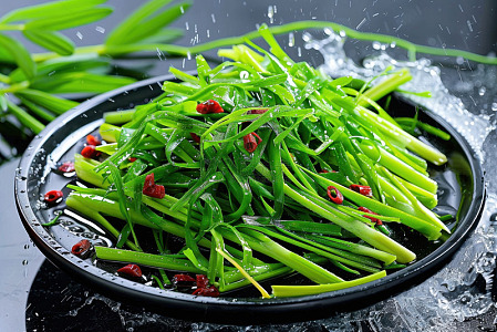 一盘凉拌青菜美食