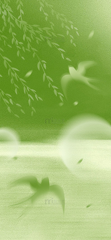 春天燕子柳条弥散风海报背景