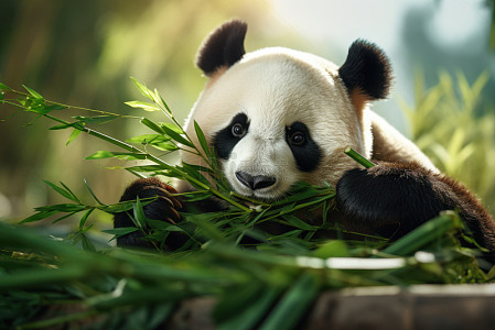 吃竹子的可爱大熊猫