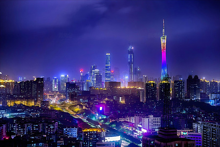 广州电视塔夜景