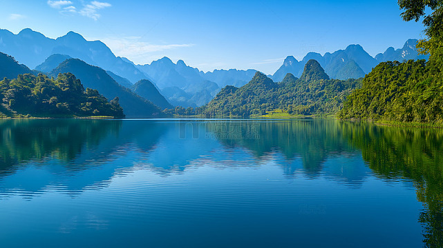 山水风光湖泊自然景观