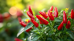 红色辣椒植物生长田园