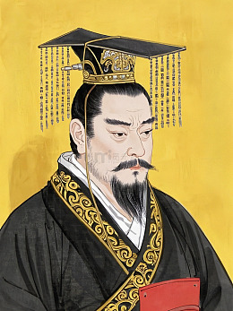 秦始皇嬴政画像半身插画
