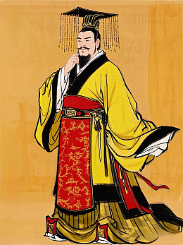 秦始皇全身人物画像插画