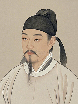 李白古代人物半身像插画