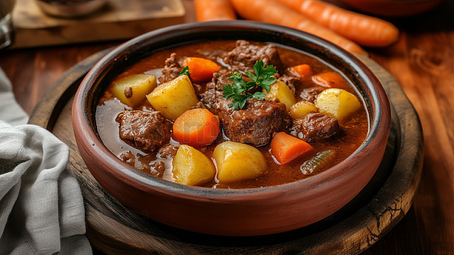 土豆牛腩美食摄影